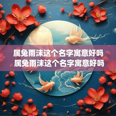 属兔雨沫这个名字寓意好吗 属兔雨沫这个名字寓意好吗女孩