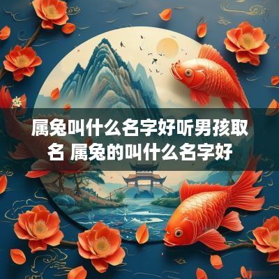 属兔叫什么名字好听男孩取名 属兔的叫什么名字好