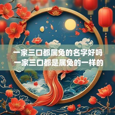 一家三口都属兔的名字好吗 一家三口都是属兔的一样的属相好不好?