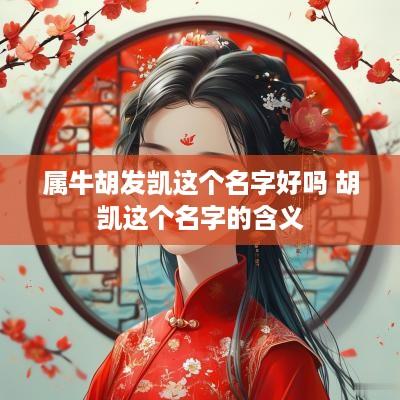 属牛胡发凯这个名字好吗 胡凯这个名字的含义