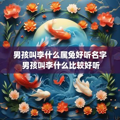 男孩叫李什么属兔好听名字 男孩叫李什么比较好听