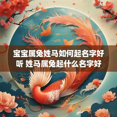 宝宝属兔姓马如何起名字好听 姓马属兔起什么名字好