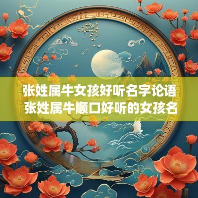 张姓属牛女孩好听名字论语 张姓属牛顺口好听的女孩名字
