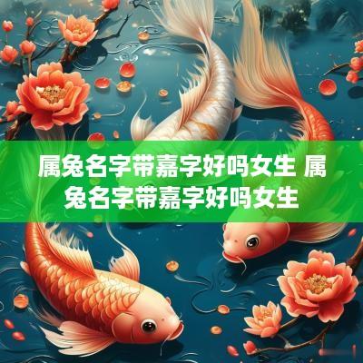 属兔名字带嘉字好吗女生 属兔名字带嘉字好吗女生