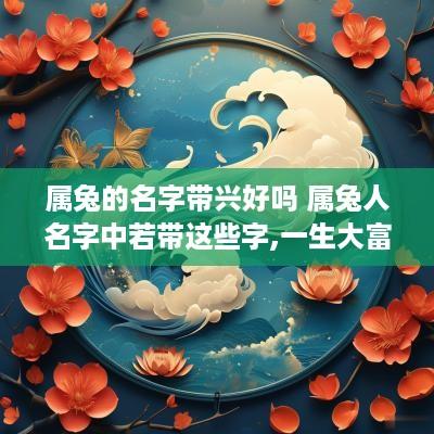 属兔的名字带兴好吗 属兔人名字中若带这些字,一生大富大贵