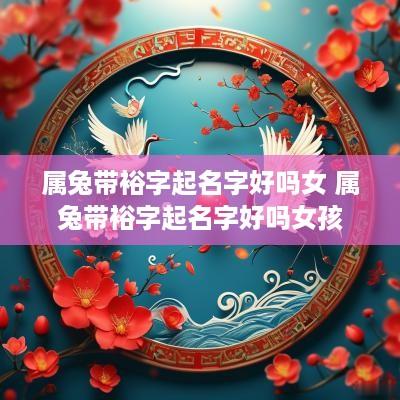 属兔带裕字起名字好吗女 属兔带裕字起名字好吗女孩