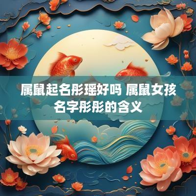 属鼠起名彤瑶好吗 属鼠女孩名字彤彤的含义