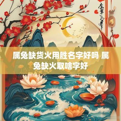 属兔缺货火用胜名字好吗 属兔缺火取啥字好