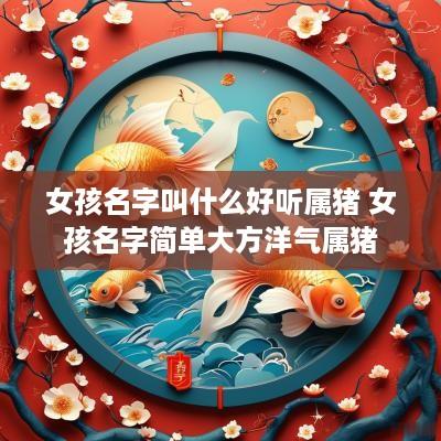 女孩名字叫什么好听属猪 女孩名字简单大方洋气属猪