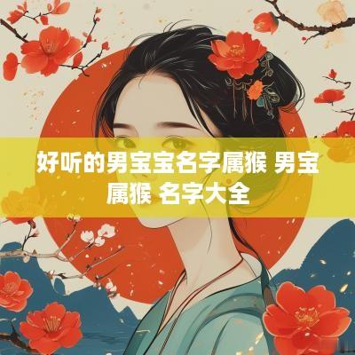 好听的男宝宝名字属猴 男宝属猴 名字大全