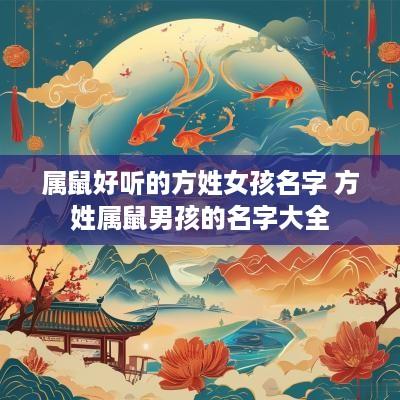 属鼠好听的方姓女孩名字 方姓属鼠男孩的名字大全