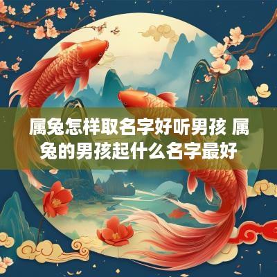 属兔怎样取名字好听男孩 属兔的男孩起什么名字最好