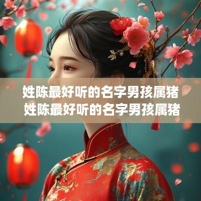姓陈最好听的名字男孩属猪 姓陈最好听的名字男孩属猪