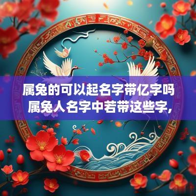 属兔的可以起名字带亿字吗 属兔人名字中若带这些字,一生大富大贵