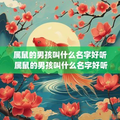 属鼠的男孩叫什么名字好听 属鼠的男孩叫什么名字好听点