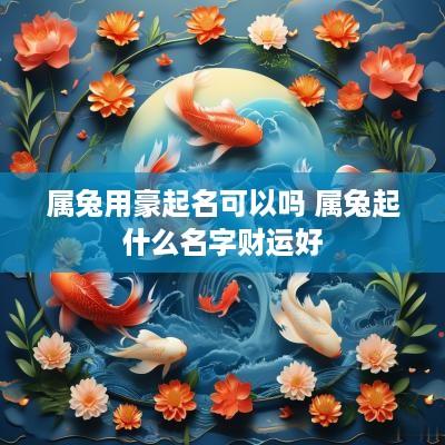 属兔用豪起名可以吗 属兔起什么名字财运好