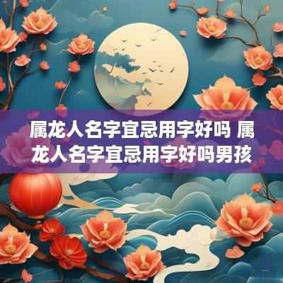 属龙人名字宜忌用字好吗 属龙人名字宜忌用字好吗男孩