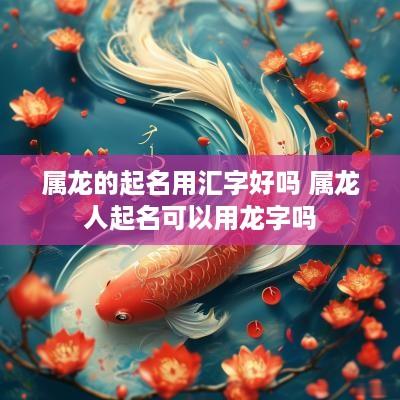 属龙的起名用汇字好吗 属龙人起名可以用龙字吗