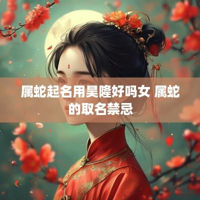 属蛇起名用昊隆好吗女 属蛇的取名禁忌