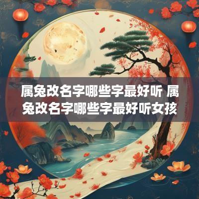 属兔改名字哪些字最好听 属兔改名字哪些字最好听女孩