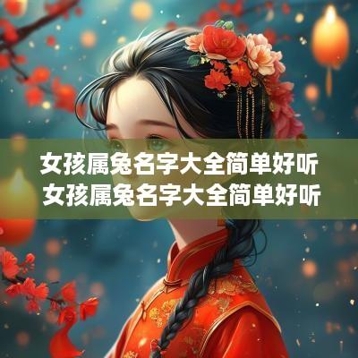 女孩属兔名字大全简单好听 女孩属兔名字大全简单好听一点