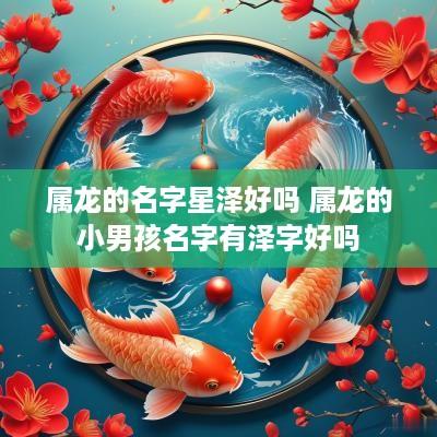 属龙的名字星泽好吗 属龙的小男孩名字有泽字好吗