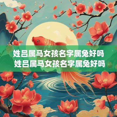 姓吕属马女孩名字属兔好吗 姓吕属马女孩名字属兔好吗怎么取