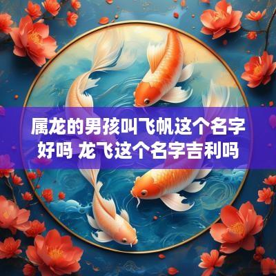 属龙的男孩叫飞帆这个名字好吗 龙飞这个名字吉利吗