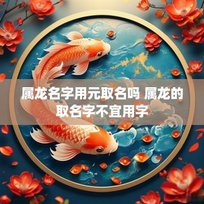 属龙名字用元取名吗 属龙的取名字不宜用字