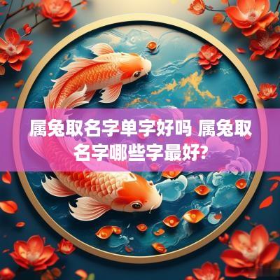 属兔取名字单字好吗 属兔取名字哪些字最好?