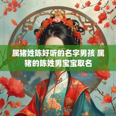 属猪姓陈好听的名字男孩 属猪的陈姓男宝宝取名