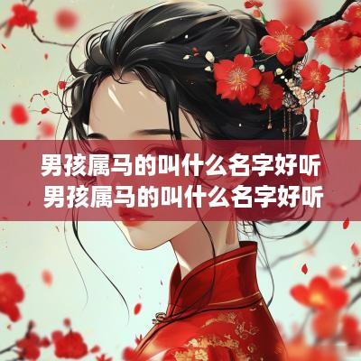 男孩属马的叫什么名字好听 男孩属马的叫什么名字好听点