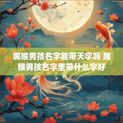 属猴男孩名字能带天字吗 属猴男孩名字里带什么字好