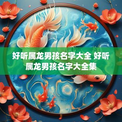 好听属龙男孩名字大全 好听属龙男孩名字大全集