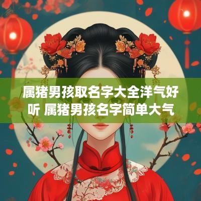 属猪男孩取名字大全洋气好听 属猪男孩名字简单大气