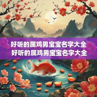好听的属鸡男宝宝名字大全 好听的属鸡男宝宝名字大全集