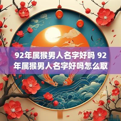 92年属猴男人名字好吗 92年属猴男人名字好吗怎么取