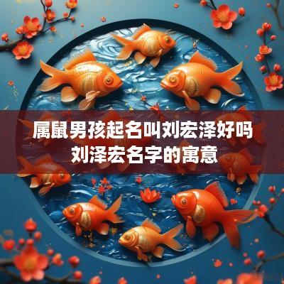 属鼠男孩起名叫刘宏泽好吗 刘泽宏名字的寓意