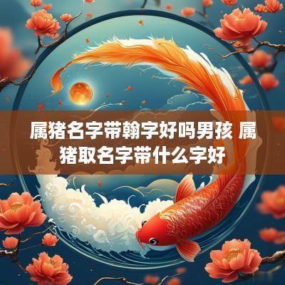 属猪名字带翰字好吗男孩 属猪取名字带什么字好