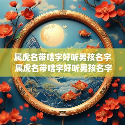 属虎名带啥字好听男孩名字 属虎名带啥字好听男孩名字大全