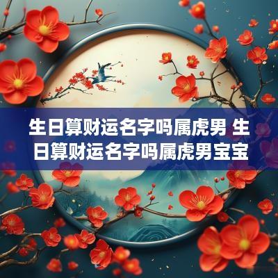 生日算财运名字吗属虎男 生日算财运名字吗属虎男宝宝