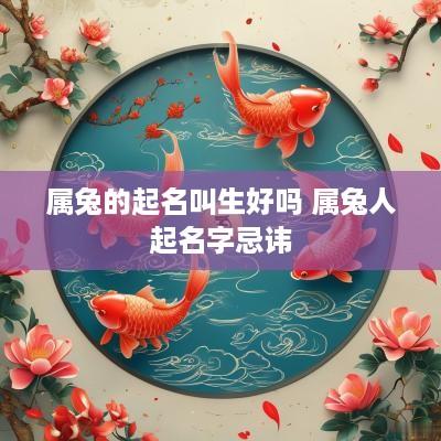 属兔的起名叫生好吗 属兔人起名字忌讳