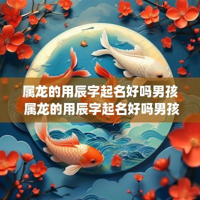 属龙的用辰字起名好吗男孩 属龙的用辰字起名好吗男孩子
