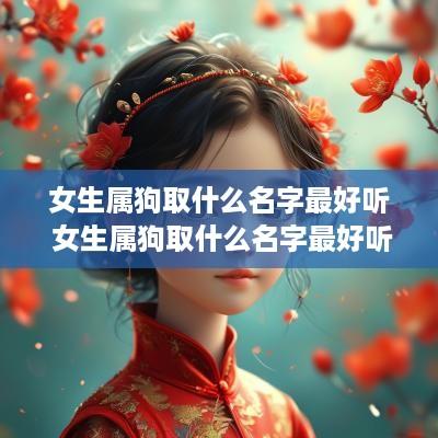 女生属狗取什么名字最好听 女生属狗取什么名字最好听的