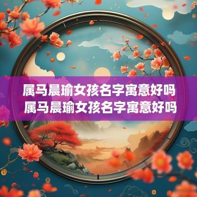属马晨瑜女孩名字寓意好吗 属马晨瑜女孩名字寓意好吗