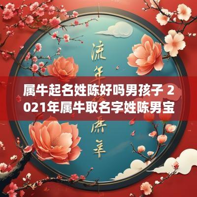 属牛起名姓陈好吗男孩子 2025年属牛取名字姓陈男宝