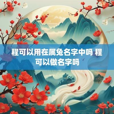 程可以用在属兔名字中吗 程可以做名字吗