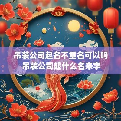 吊装公司起名不重名可以吗 吊装公司起什么名来字