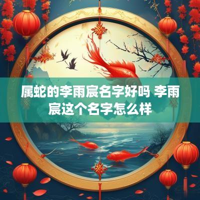 属蛇的李雨宸名字好吗 李雨宸这个名字怎么样