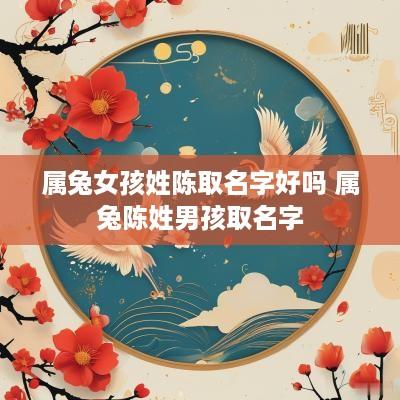 属兔女孩姓陈取名字好吗 属兔陈姓男孩取名字